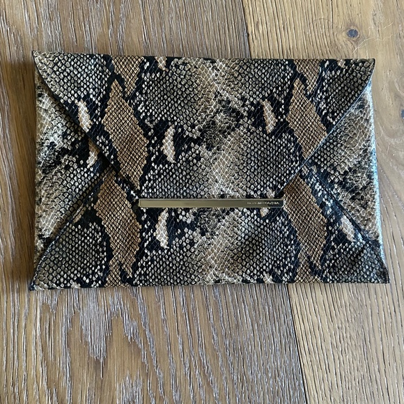 BCBGMAXAZRIA Faux Snakeskin Envelope Clutch - Picture 3 of 14